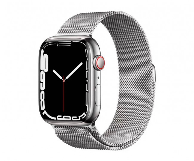 Apple Watch Series 7 GPS + Cellular 45mm Silver Stainless Steel Case with Silver Milanese Loop б/в